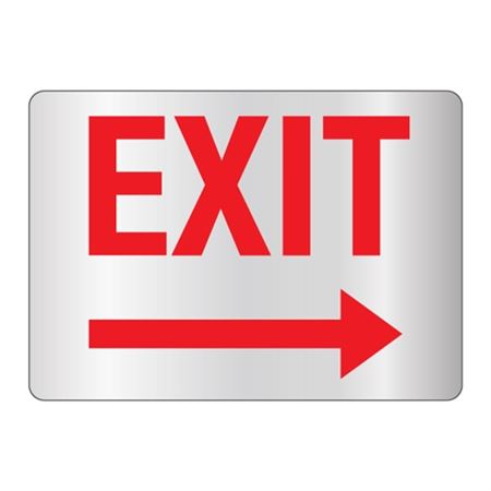 Exit - Right Arrow -Reflective 10"x14" Sign